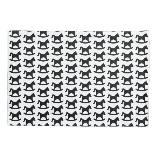 Black Rocking Horse Kussensloop (Achterkant)