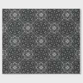 Black Rococo Pattern Flourish Cadeaupapier (Vlak)