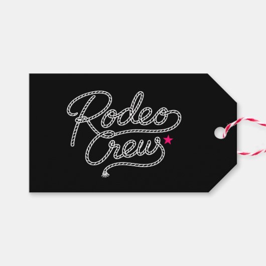 Black Rodeo Crew Bachelorette Party Cadeaulabel (Voorkant (Horizontaal))