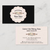 Black Rolling Pin Rustic Bakery Visitekaartje (Voorkant / Achterkant)