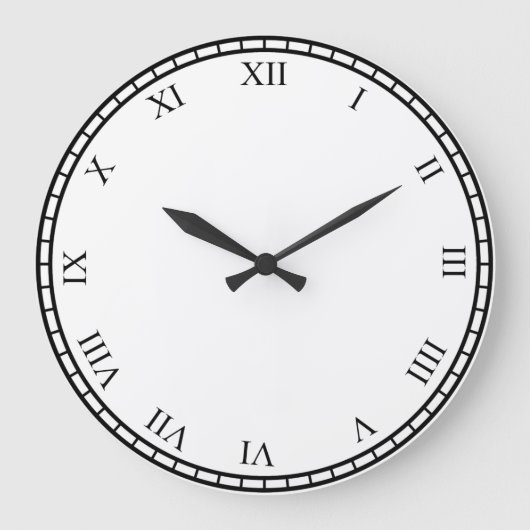 Black Roman Numbers  Face & Trim Clock Grote Klok (Voorkant)