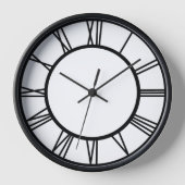 Black Roman Numbers in Circle Black Wooden Lijst (Voorkant)