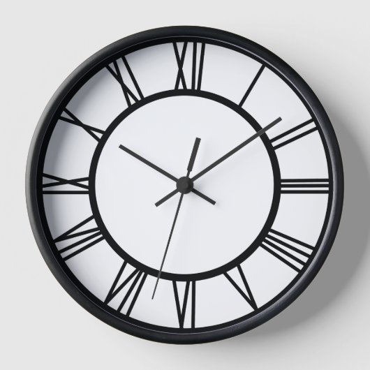 Black Roman Numbers in Circle Black Wooden Lijst (Voorkant)