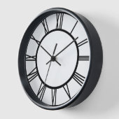 Black Roman Numbers in Circle Black Wooden Lijst (Hoek)