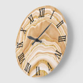 Black Roman Numerals Faux Golden Agate Grote Klok (Hoek)