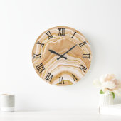 Black Roman Numerals Faux Golden Agate Grote Klok (Huis)