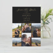 Black Romantic Fancy Chic Collage 6 Pho Save The Date (Staand voorkant)