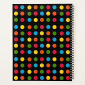 Black | Rood Blauw Groen Geel Sinaasappel Polka Do Planner (Achterkant)