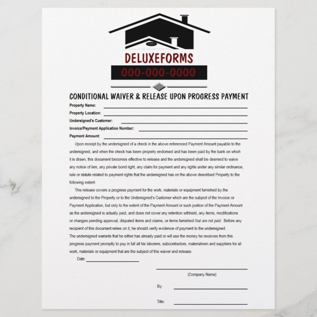 Black Roof Conditional Waiver & Release Payment (Voorkant)