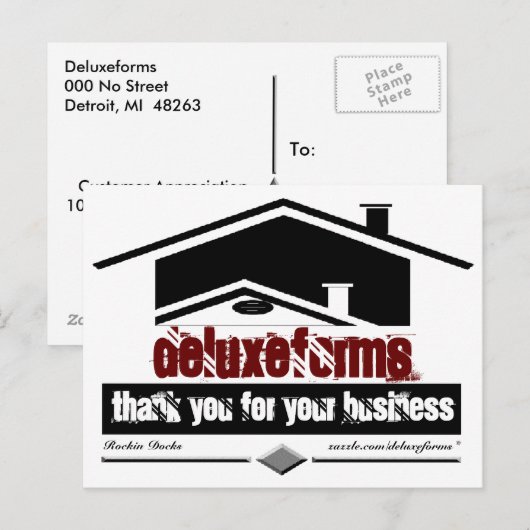 Black Roof Hartelijk dank Briefkaart (Voorkant / Achterkant)