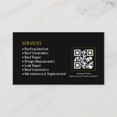 Black Roofer Dakbedekkingsdiensten QR-code Visitekaartje (Achterkant)
