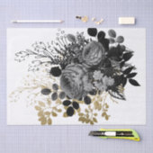 Black Roos Floral Bouquet Waterverf Ontkoppeling Tissuepapier (Craft)