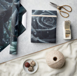 Black Roos Floral Cadeaupapier