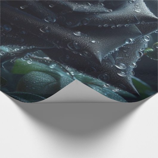 Black Roos Floral Cadeaupapier (Hoek)