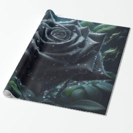 Black Roos Floral Cadeaupapier