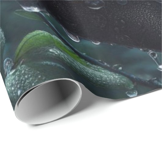 Black Roos Floral Cadeaupapier (Rol Hoek)