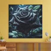 Black Roos Floral Canvas Afdruk (Insitu (Woonkamer))