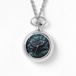 Black Roos Floral Horloge