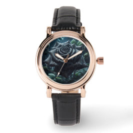 Black Roos Floral Horloge