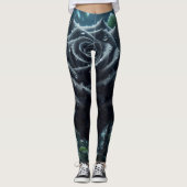 Black Roos Floral Leggings (Voorkant)