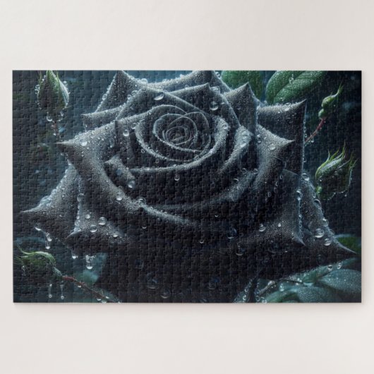 Black Roos Floral Legpuzzel (Horizontaal)
