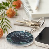 Black Roos Floral Sleutelhanger (Voorkant Rechts)