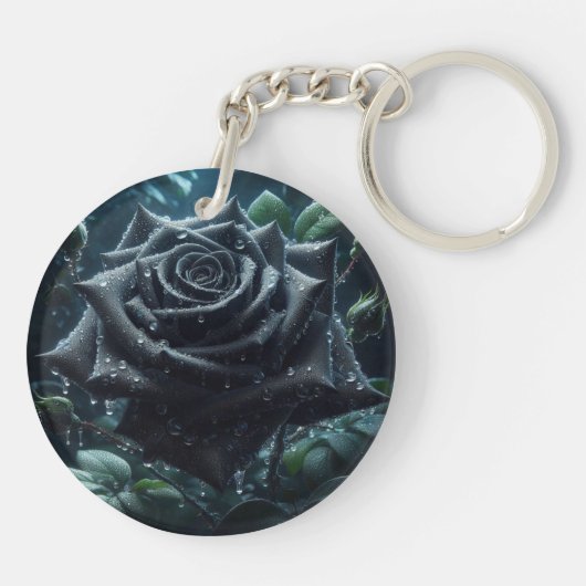 Black Roos Floral Sleutelhanger (Achterkant)