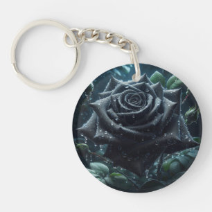 Black Roos Floral Sleutelhanger