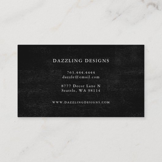 Black Roos Floral Visitekaartje (Achterkant)