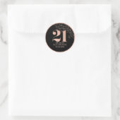 Black Roos Gold 21st Birthday Party Favor Sticker (Tas)