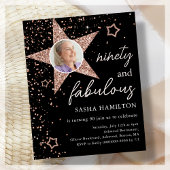 Black & Roos Gold 90e Verjaardag Budget Invitation