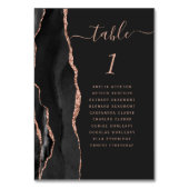 Black Roos Gold Agate Dark Guest Names Wedding Kaart (Achterkant)