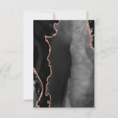 Black Roos Gold Agate Dark Wedding RSVP Kaartje (Achterkant)