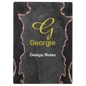 Black & Roos Gold Agate Klembord (Achterkant)