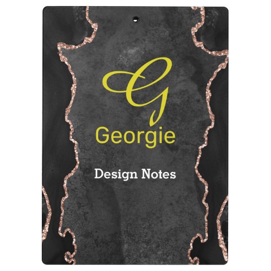 Black & Roos Gold Agate Klembord (Achterkant)