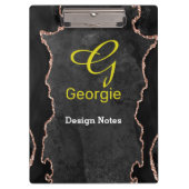 Black & Roos Gold Agate Klembord (Voorkant)