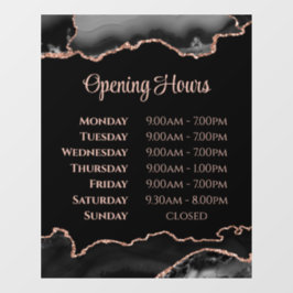 Black Roos Gold Agate Openingstijden Venster Cling Raamsticker