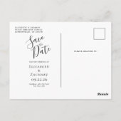 Black Roos Gold Agate Photo Save the Date Briefkaa Briefkaart (Achterkant)