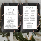 Black Roos Gold Agate Wedding Program Handwaaier