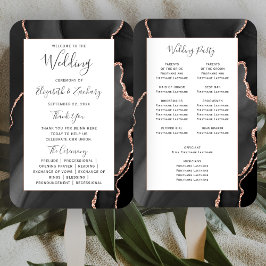 Black Roos Gold Agate Wedding Program Handwaaier