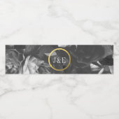 Black Roos Gold Bouquet Wedding Waterfles Etiket (Enkel label)