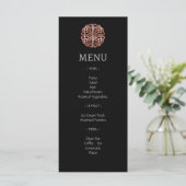 Black Roos Gold Dara Celtic Knot Wedding Menu (Staand voorkant)