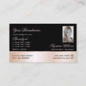 Black Roos Gold Decor Cute Flower met Logo foto Visitekaartje (Achterkant)
