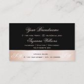 Black Roos Gold Decor Cute Flower met Monogram Visitekaartje (Achterkant)