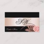 Black Roos Gold Decor Cute Flower met Monogram Visitekaartje (Voorkant)