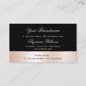 Black Roos Gold Decor Cute Flower Modern Floral Visitekaartje (Achterkant)