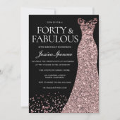 Black Roos Gold Dress Womans 40e verjaardag Kaart (Voorkant)