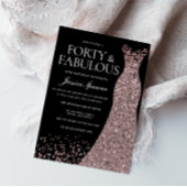 Black Roos Gold Dress Womans 40e verjaardag Kaart