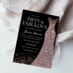 Black Roos Gold Dress Womans 50e verjaardag Kaart<br><div class="desc">Black Roos Gold Dress Womans 50th Birthday Party Invitation 50 en geweldige variaties in de uitnodiging en overeenkomende objecten in onze winkel</div>