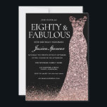 Black Roos Gold Dress Womans 80th Birthday Party Kaart<br><div class="desc">Black Roos Gold Dress Womans 80th Birthday Party Invitation 80 en geweldige variaties in de uitnodiging en overeenkomende objecten in onze winkel</div>